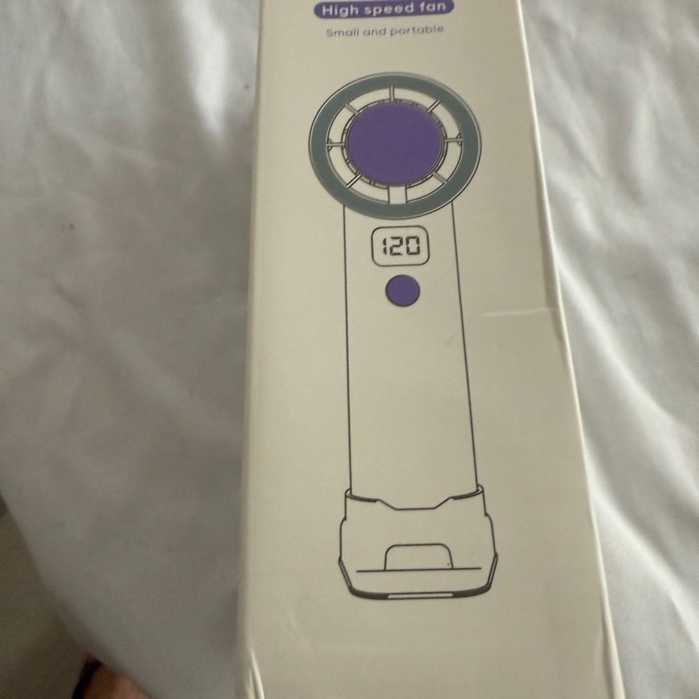Portable High-Speed Fan with Purple Accents
